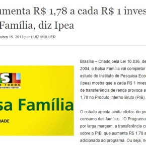 Bolsa família impacta economia e é uma das maiores fontes de renda de quase 2 mil dos&nbsp;municípios