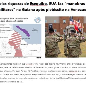 Pelas riquezas de Esequibo, EUA faz “manobras militares” na Guiana após plebiscito na&nbsp;Venezuela