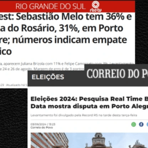 As inundações, a Margem de erro e o empate técnico entra Melo e Maria do Rosário em Porto&nbsp;Alegre