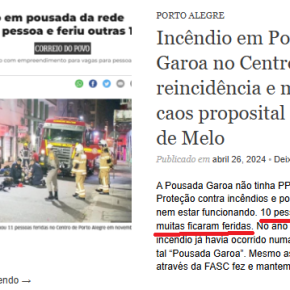 Sobre a Extinção da FASC e os  mortos nos incêndios da Pousada&nbsp;Garoa