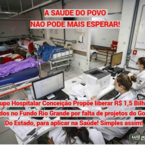 Por que o GHC propõe usar R$ 1,5 BI do Fundo Rio Grande para a Saúde mas Eduardo Leite não quer&nbsp;liberar??