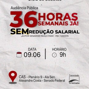 Redução da jornada de trabalho é tema de Audiência Pública no Senado. Clique e Saiba como&nbsp;participar: