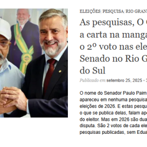 Nova pesquisa Big Data confirma o que este blog já vem dizendo: a Importância do 2º voto para o&nbsp;Senado