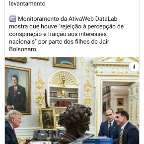 Traição ao Brasil explode nas redes com 78 % contra Trump e&nbsp;Bolsonaros